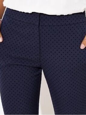 Loft Marissa Skinny Navy Polka Dot Slim Pants